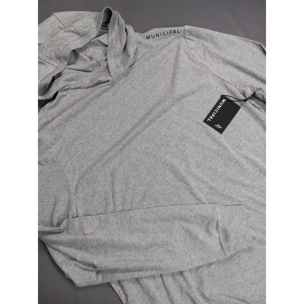 Municipal Endure Stretch LS Hooded T-Shirt Heather‎ Gray Mens Small